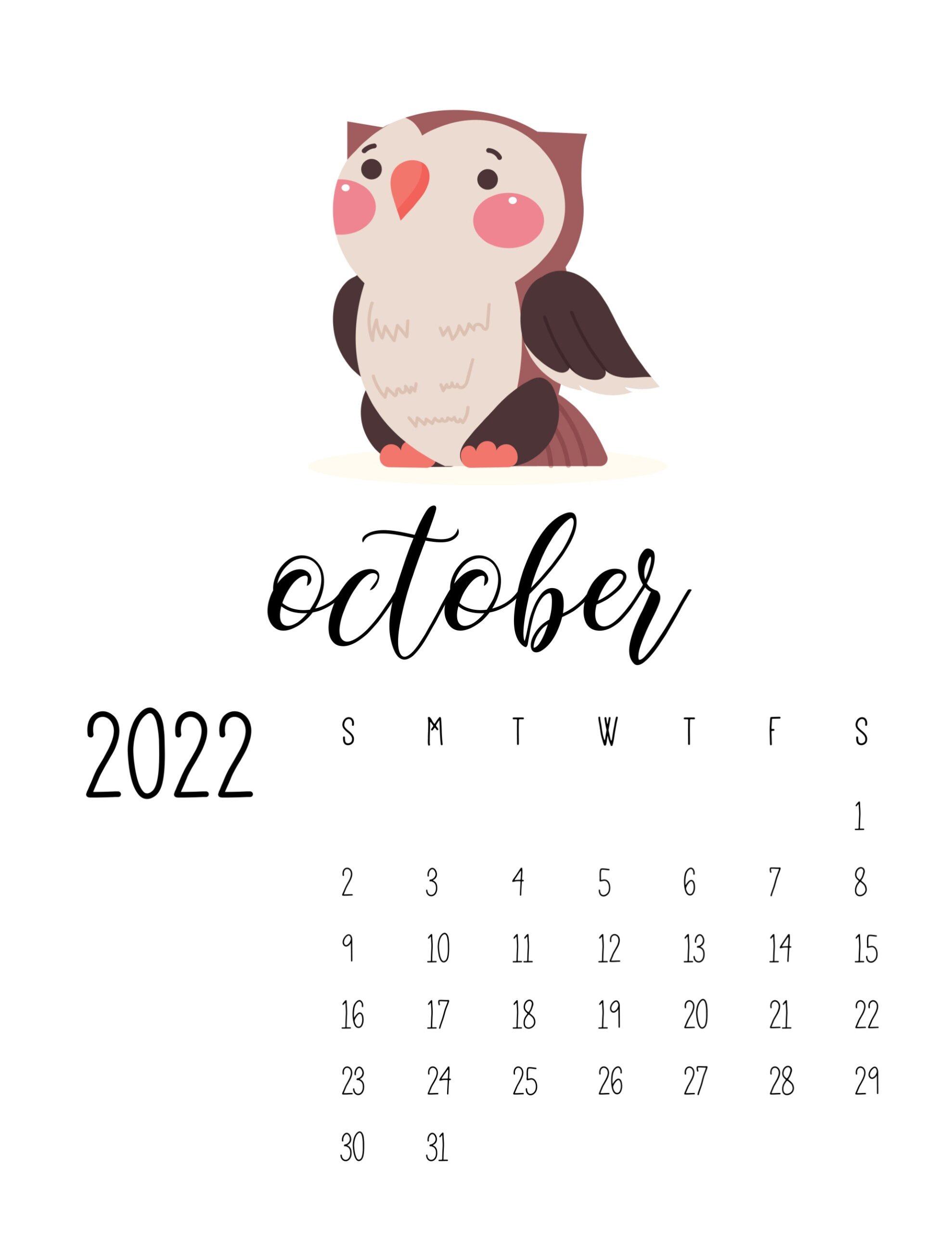 calendario 2022 vida selvagem outubro