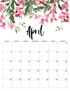 Calendario 2022 Floral Abril