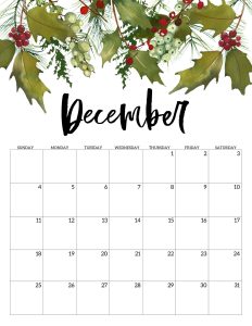 Calendario 2022 Floral Dezembro