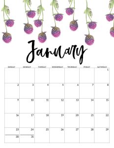Calendario 2022 Floral Janeiro 3