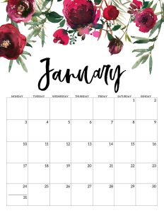 Calendario 2022 Floral Janeiro 4