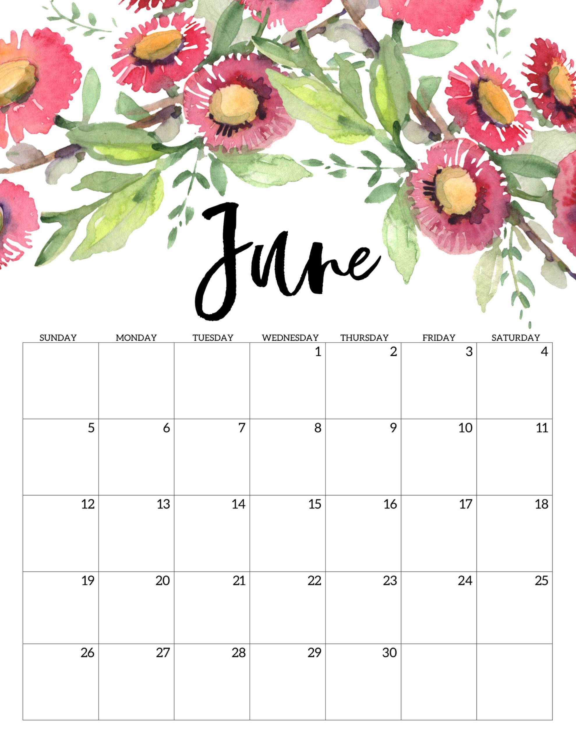 Calendario 2022 Floral Junho 1