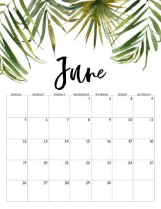 Calendario 2022 Floral Junho