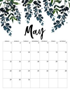 Calendario 2022 Floral Maio