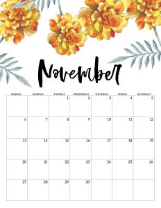 Calendario 2022 Floral Novembro 3