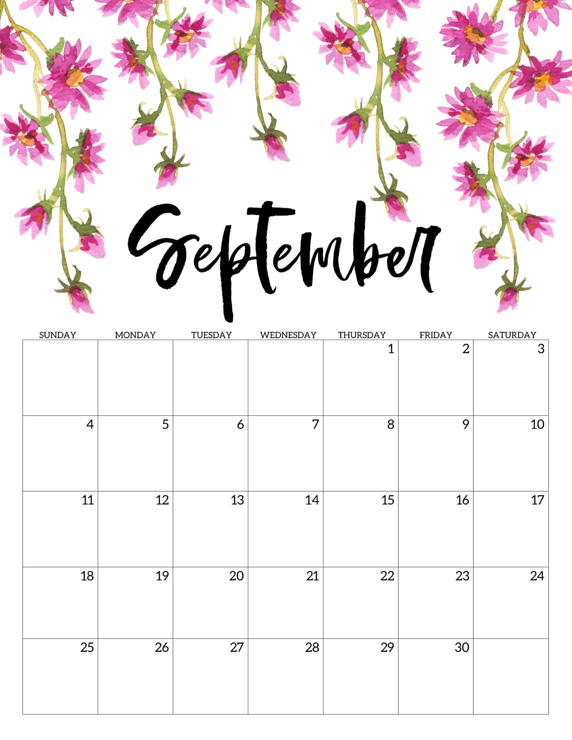 Calendario 2022 Floral Setembro 1