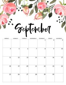 Calendario 2022 Floral Setembro
