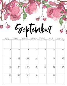 Calendario 2022 Floral Setembro 3