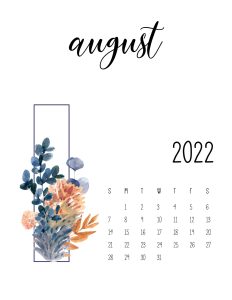 Calendario 2022 Floral agosto 5