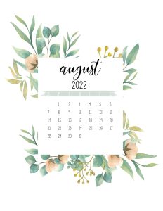 Calendario 2022 Floral agosto 6
