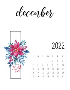 Calendario 2022 Floral dezembro 5