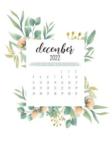 Calendario 2022 Floral dezembro 6