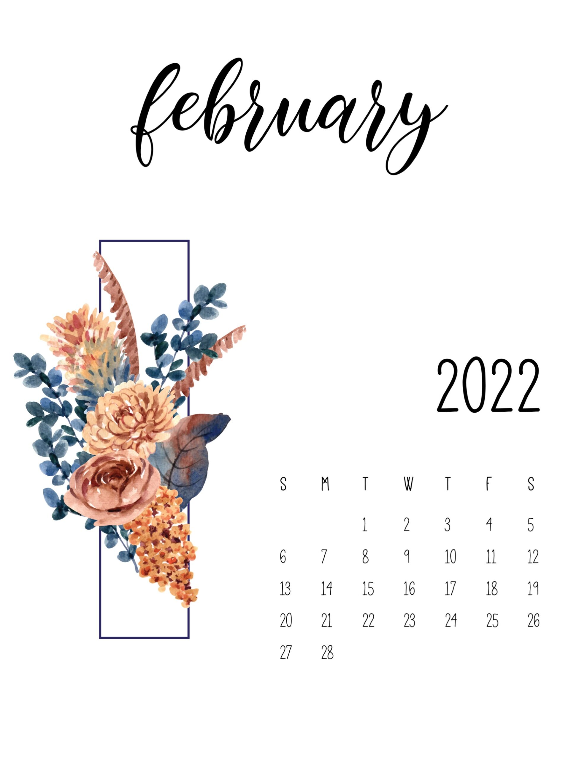 Calendario 2022 Floral fevereiro 5