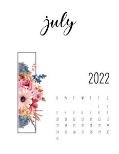 Calendario 2022 Floral julho 5