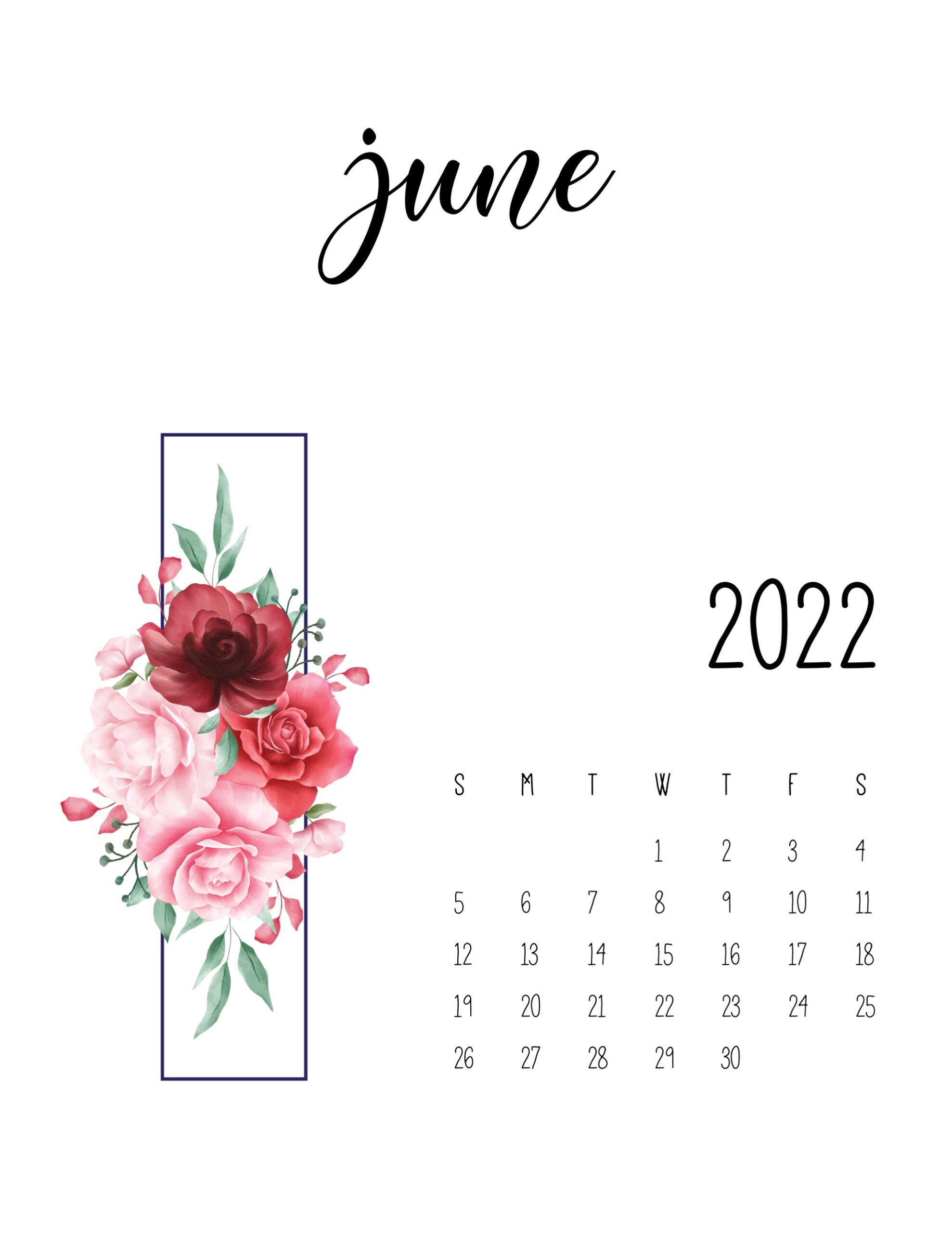 Calendario 2022 Floral junho 5