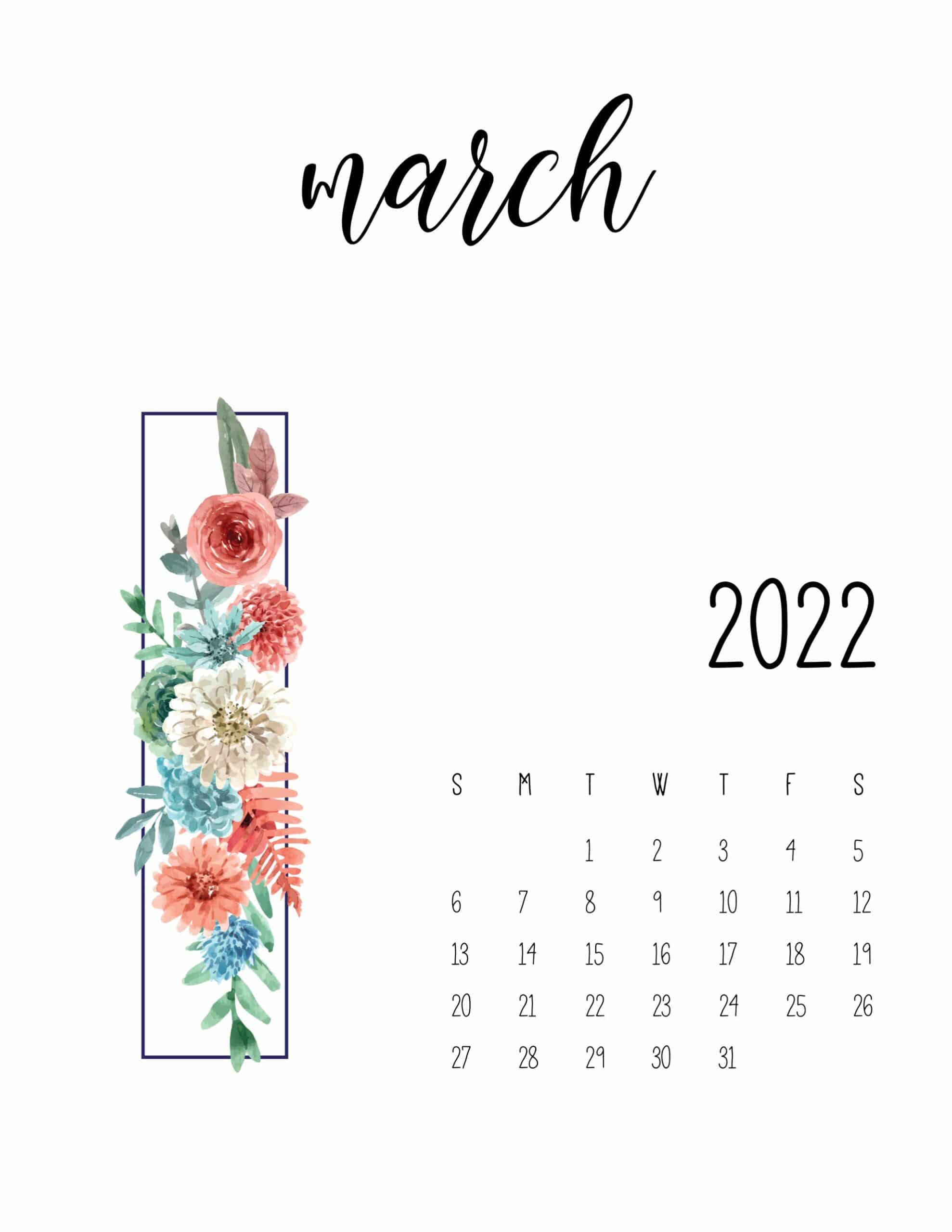 Calendario 2022 Floral marco 4