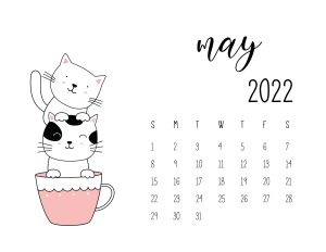 Calendario 2022 gatinhos maio