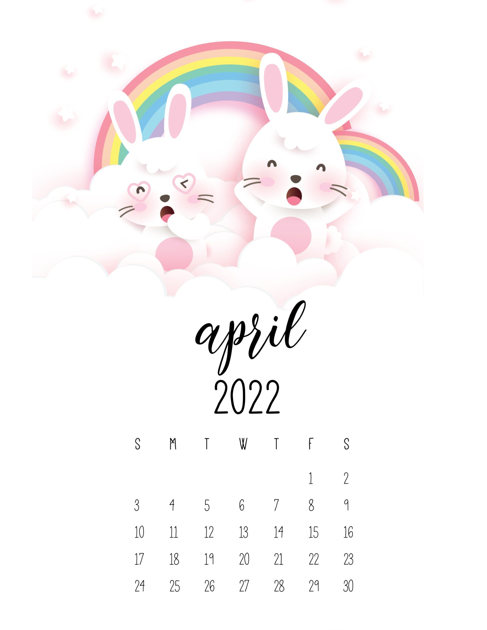 calendario 2022 coelhino abril