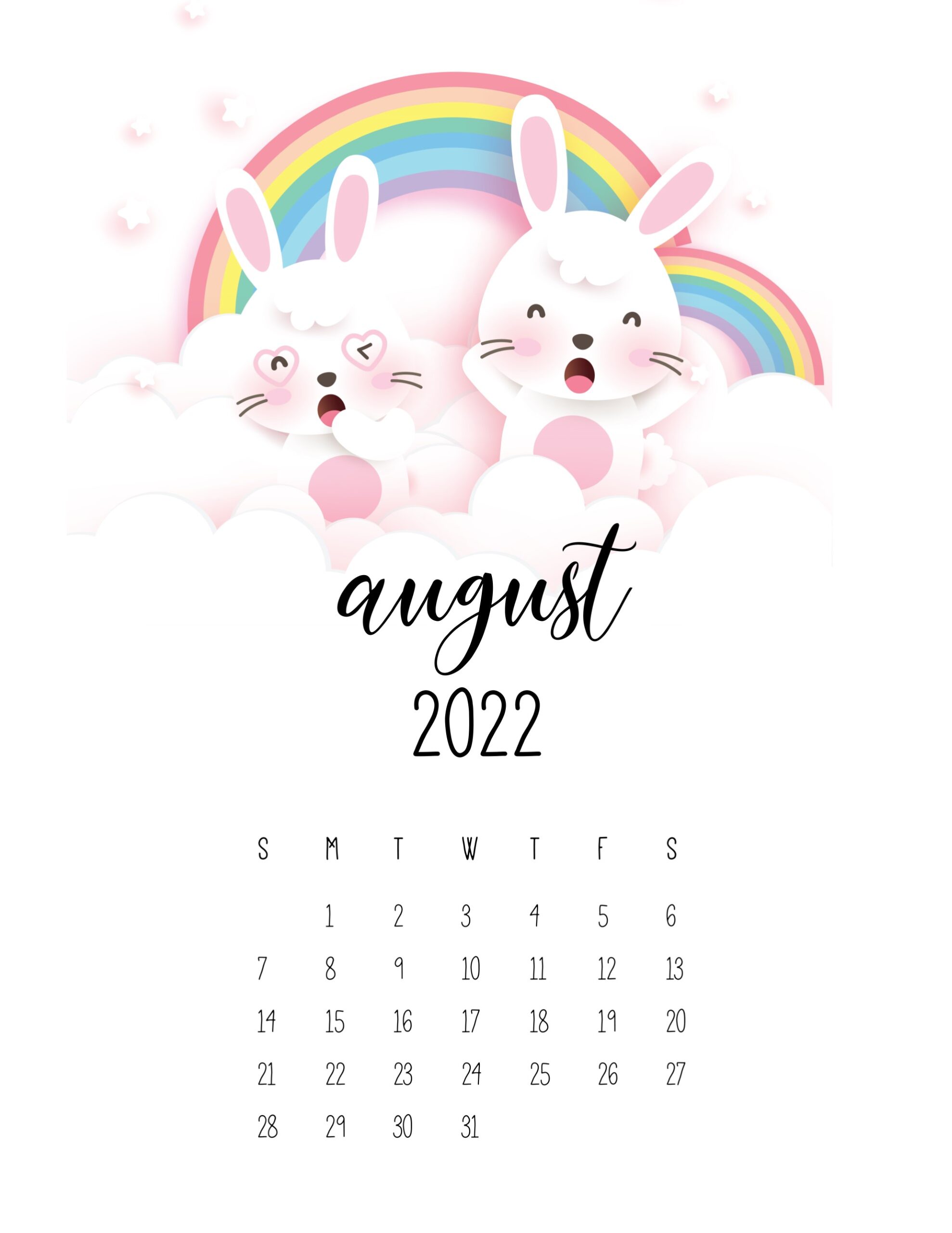 calendario 2022 coelhino agosto