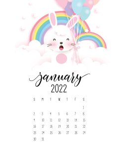 calendario 2022 coelhino janeiro