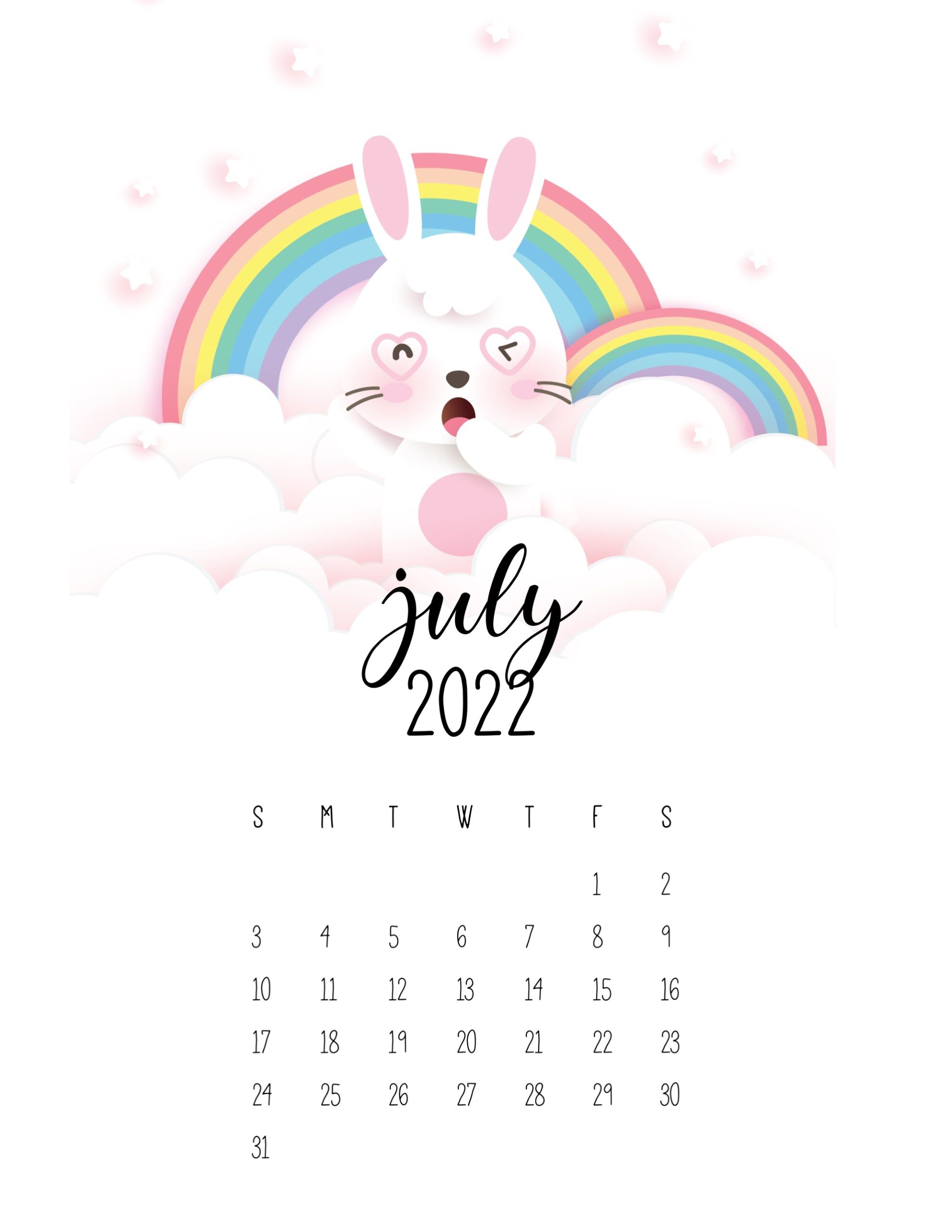 calendario 2022 coelhino julho