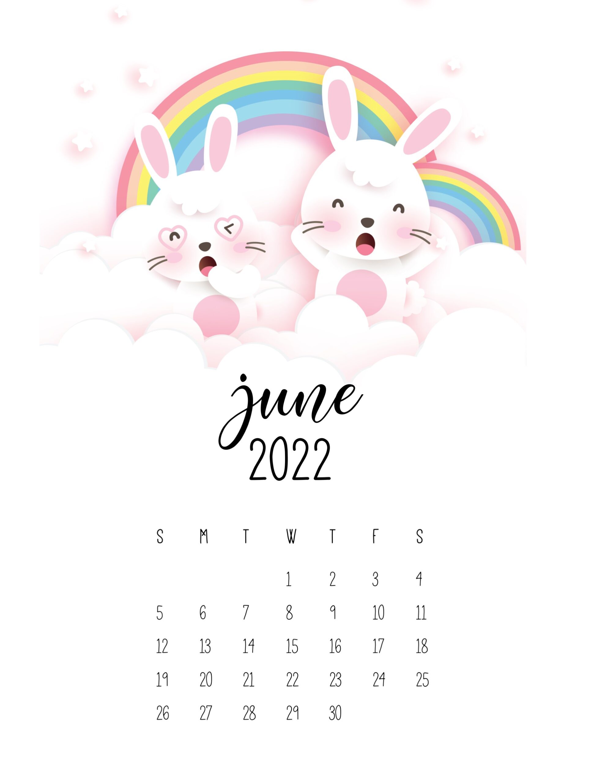 calendario 2022 coelhino junho