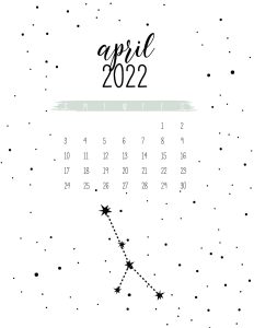 calendario 2022 constelacoes abril