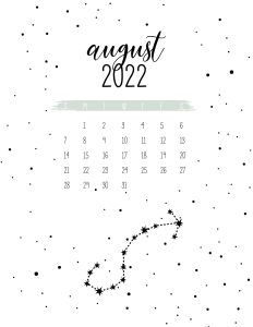 calendario 2022 constelacoes agosto