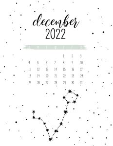 calendario 2022 constelacoes dezembro