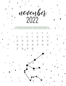calendario 2022 constelacoes novembro