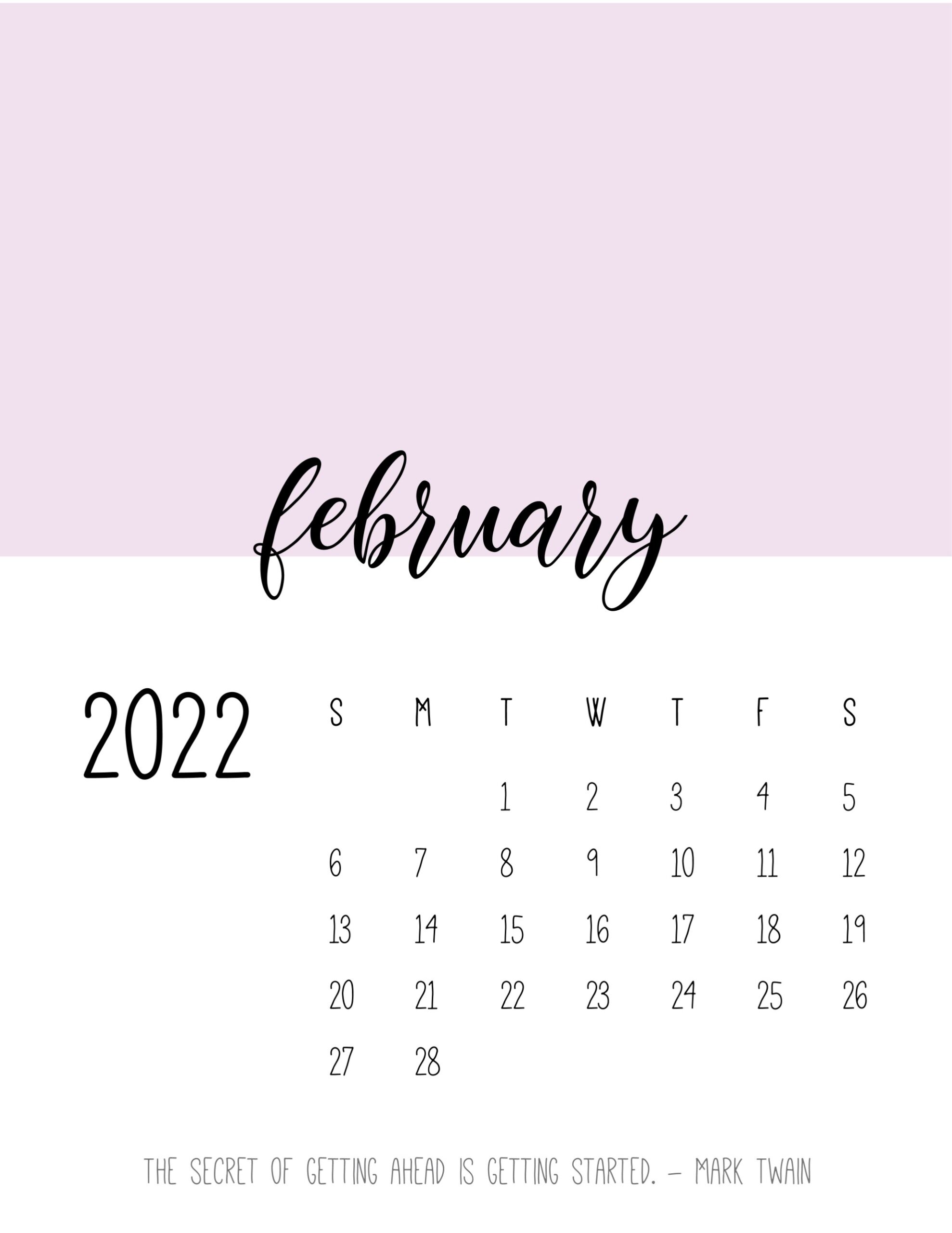 calendario 2022 cores fevereiro