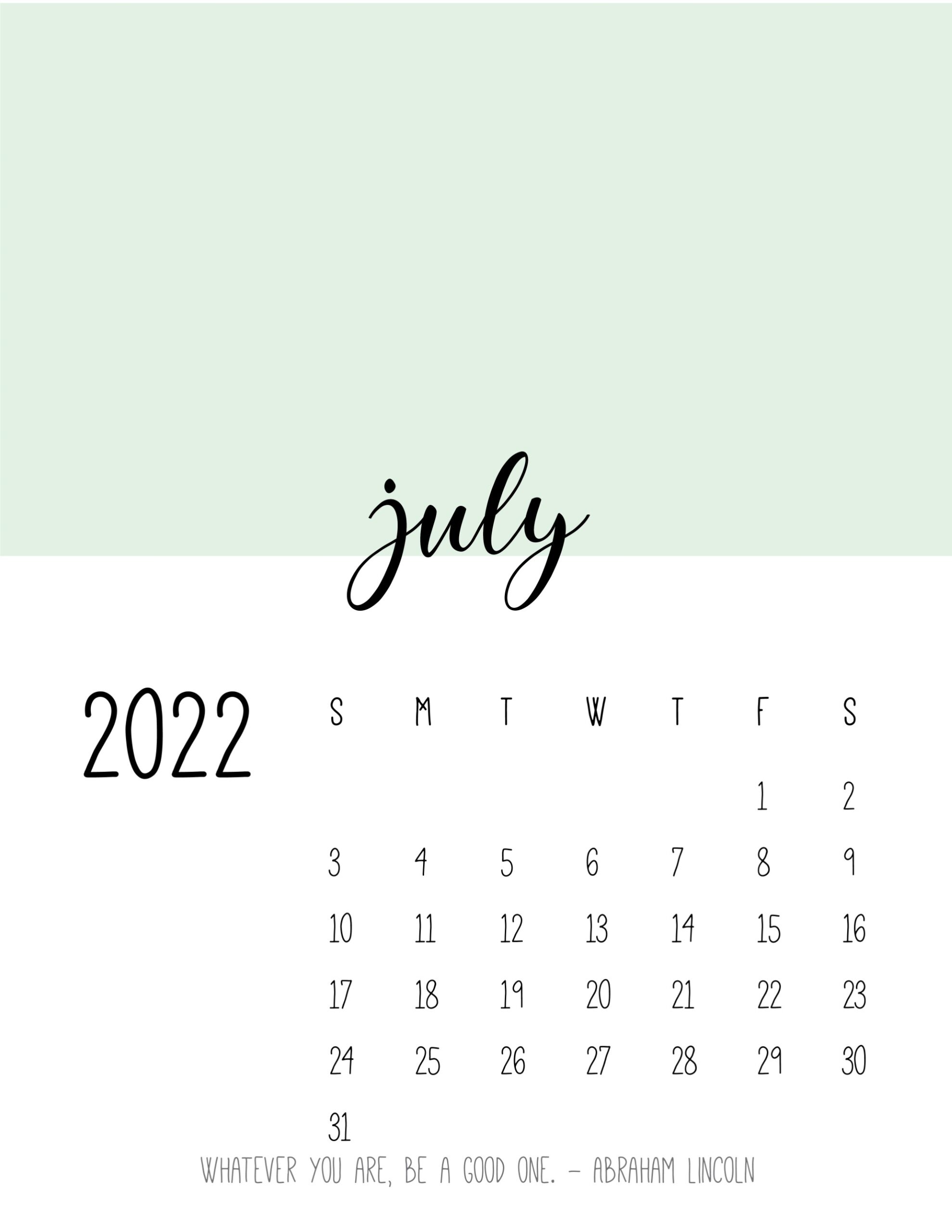 calendario 2022 cores julho