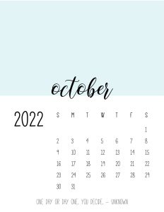 calendario 2022 cores outubro