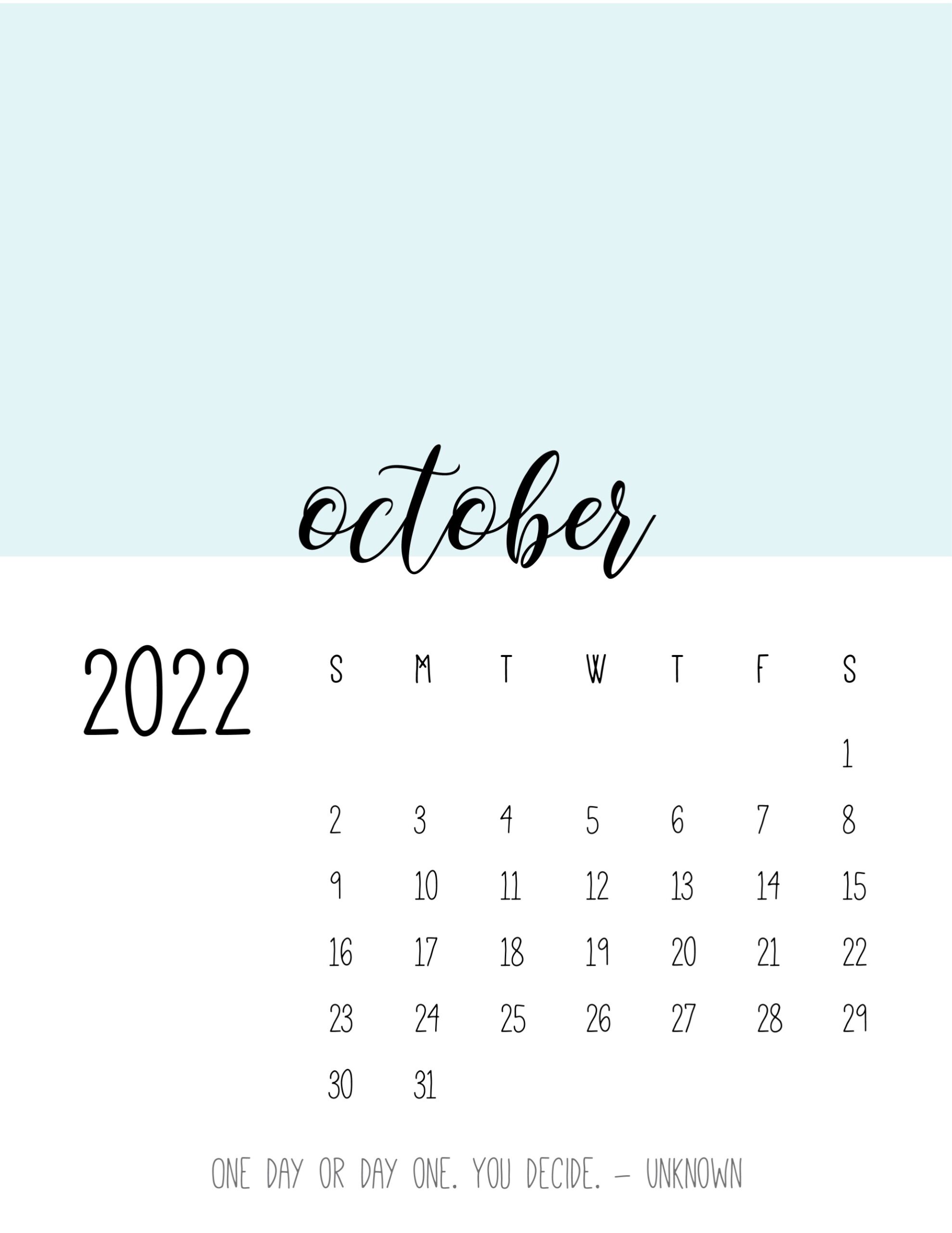 calendario 2022 cores outubro
