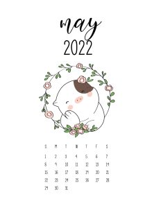calendario 2022 cute animais maio