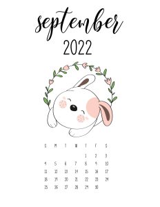 calendario 2022 cute animais setembro