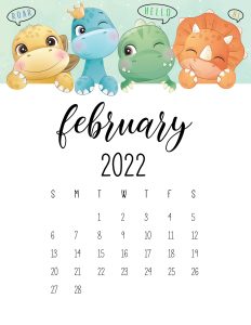 calendario 2022 dino fevereiro