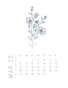 calendario 2022 flores suaves marco 1