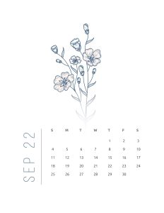 calendario 2022 flores suaves setembro 1