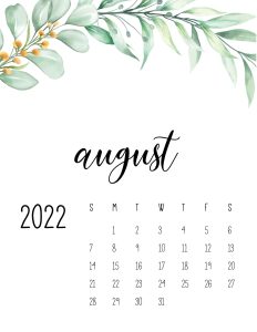 calendario 2022 folhas agosto 1