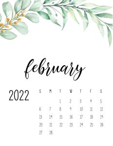 calendario 2022 folhas fevereiro 1