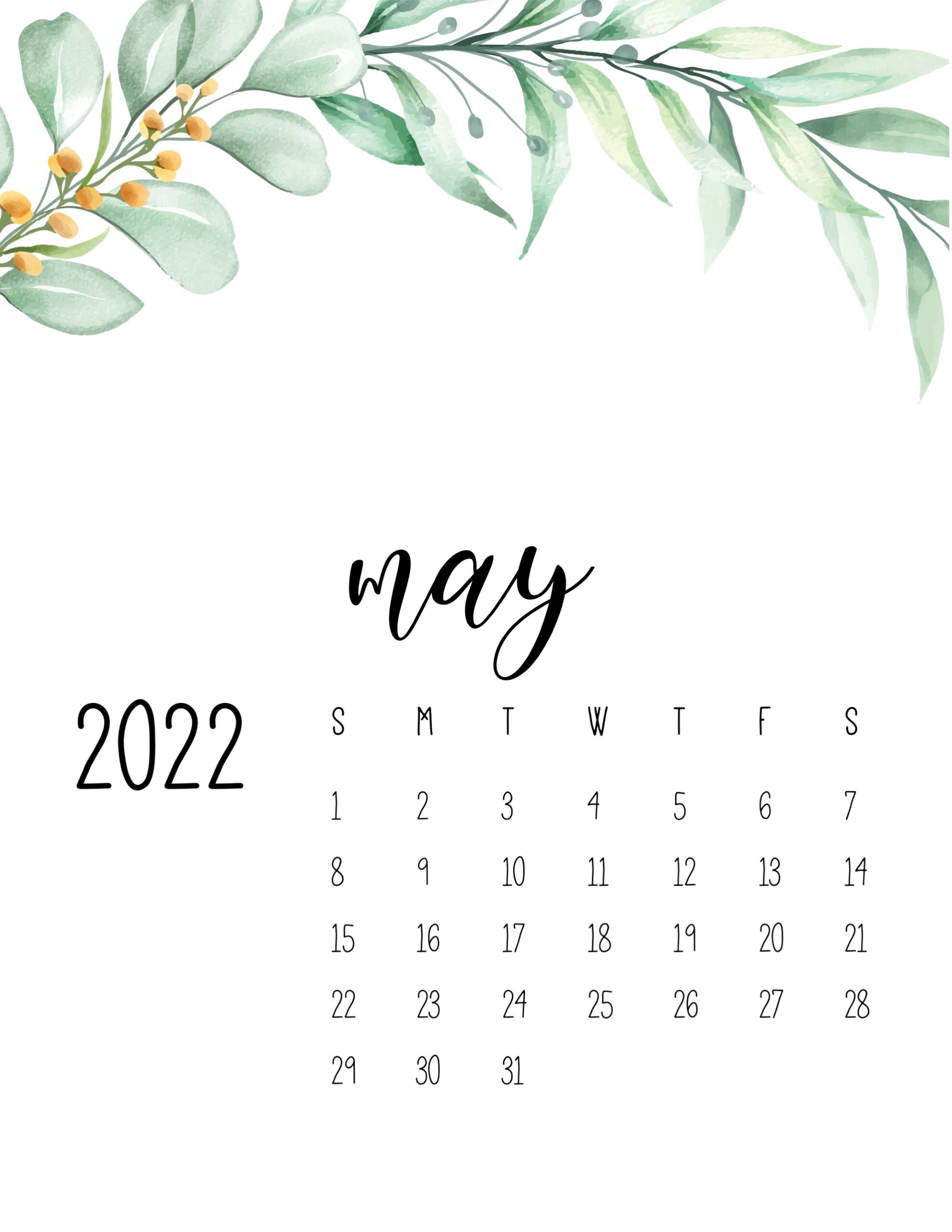 calendario 2022 folhas maio 1
