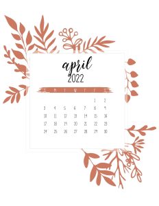 calendario 2022 folhas outuno abril