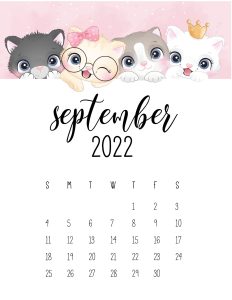 calendario 2022 gatinhos setembro 1