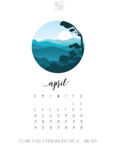 calendario 2022 paisagem abril