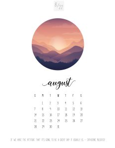 calendario 2022 paisagem agosto