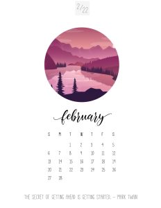 calendario 2022 paisagem fevereiro