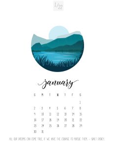 calendario 2022 paisagem janeiro
