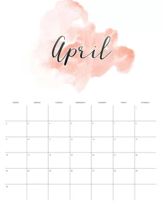 calendario 2023 aquarela abril