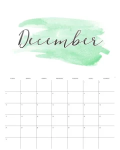 calendario 2023 aquarela dezembro